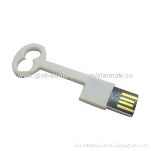 Plastic Key-shaped USB Flash Drive with 128MB to 64GB Capacity Storage